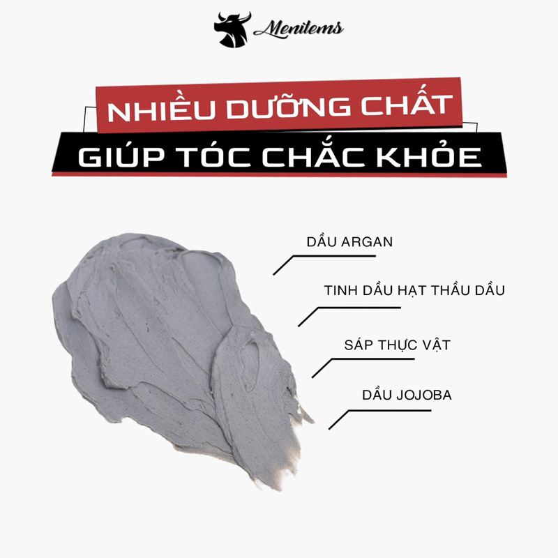 Sáp vuốt tóc Menitems Clay - Gentle Blue - Tặng lược và pre 20ml