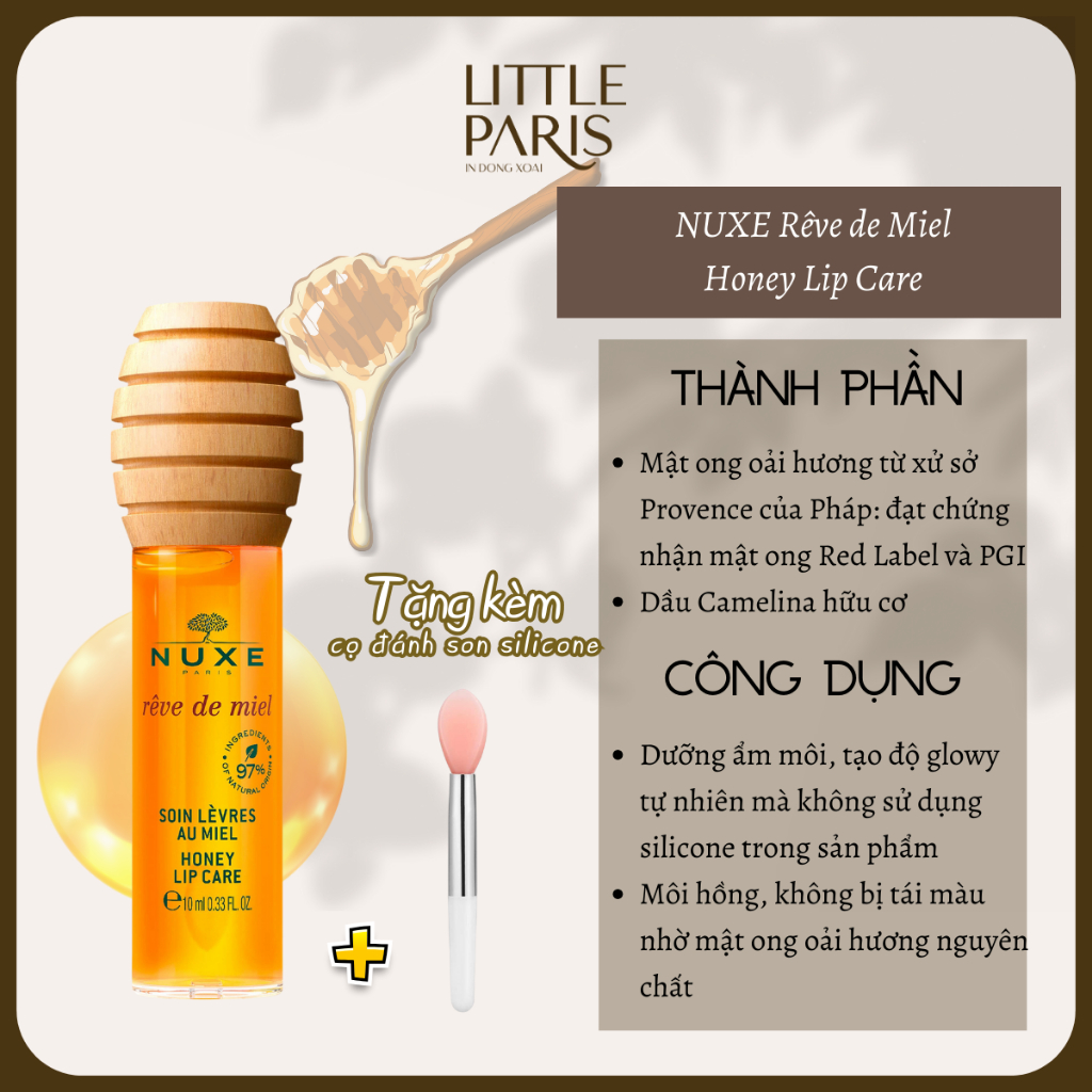(Date 2026) Dưỡng Môi Nuxe Honey Lip Oil Căng Bóng 10ml