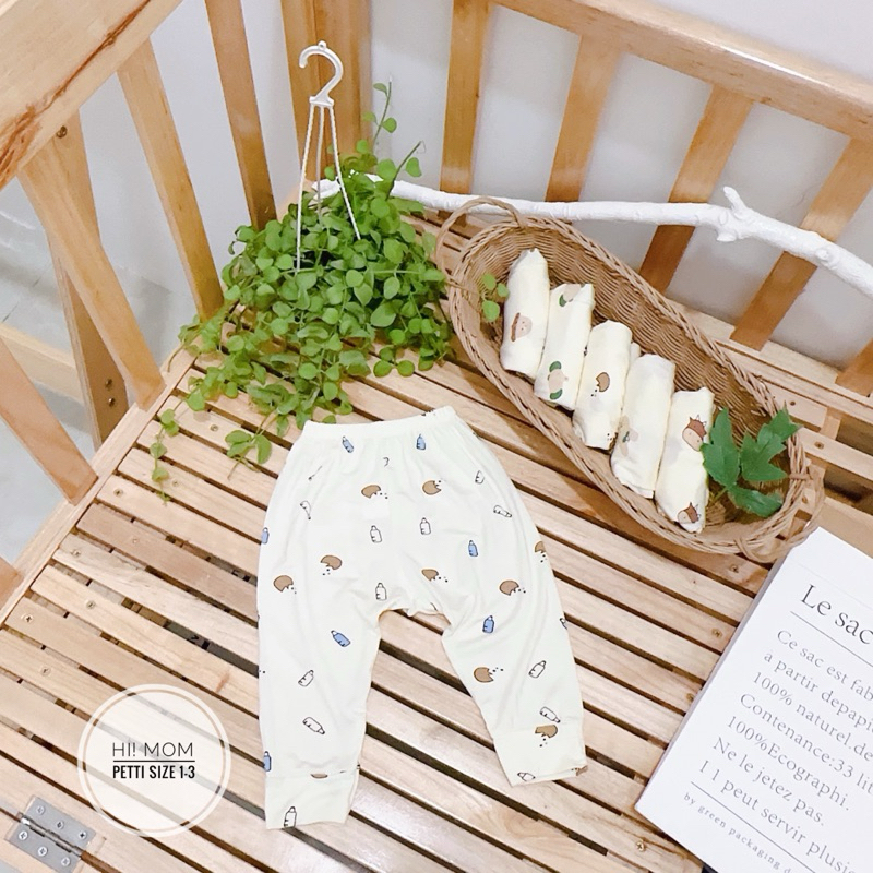 Sét 5 Quần Dài Hoạ Tiết Milk Chất Thun Lạnh Đáp Đũng Mềm Mát Cho Bé