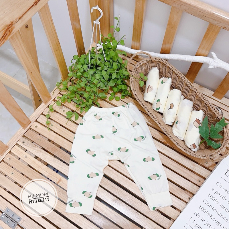 Sét 5 Quần Dài Hoạ Tiết Milk Chất Thun Lạnh Đáp Đũng Mềm Mát Cho Bé