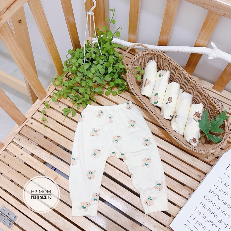 Sét 5 Quần Dài Hoạ Tiết Milk Chất Thun Lạnh Đáp Đũng Mềm Mát Cho Bé