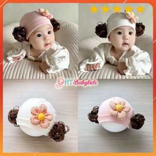 [ TẾT 2025 ] Nón Tuban Tóc Giả Hoa Xinh Cho Bé Gái