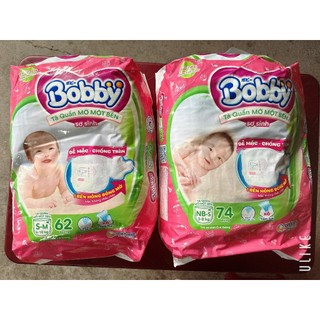 Tã quần mở 1 bên bobby mẫu mới dành cho bé 3-10kg size nb-s74 miếng / s-m 62 miếng