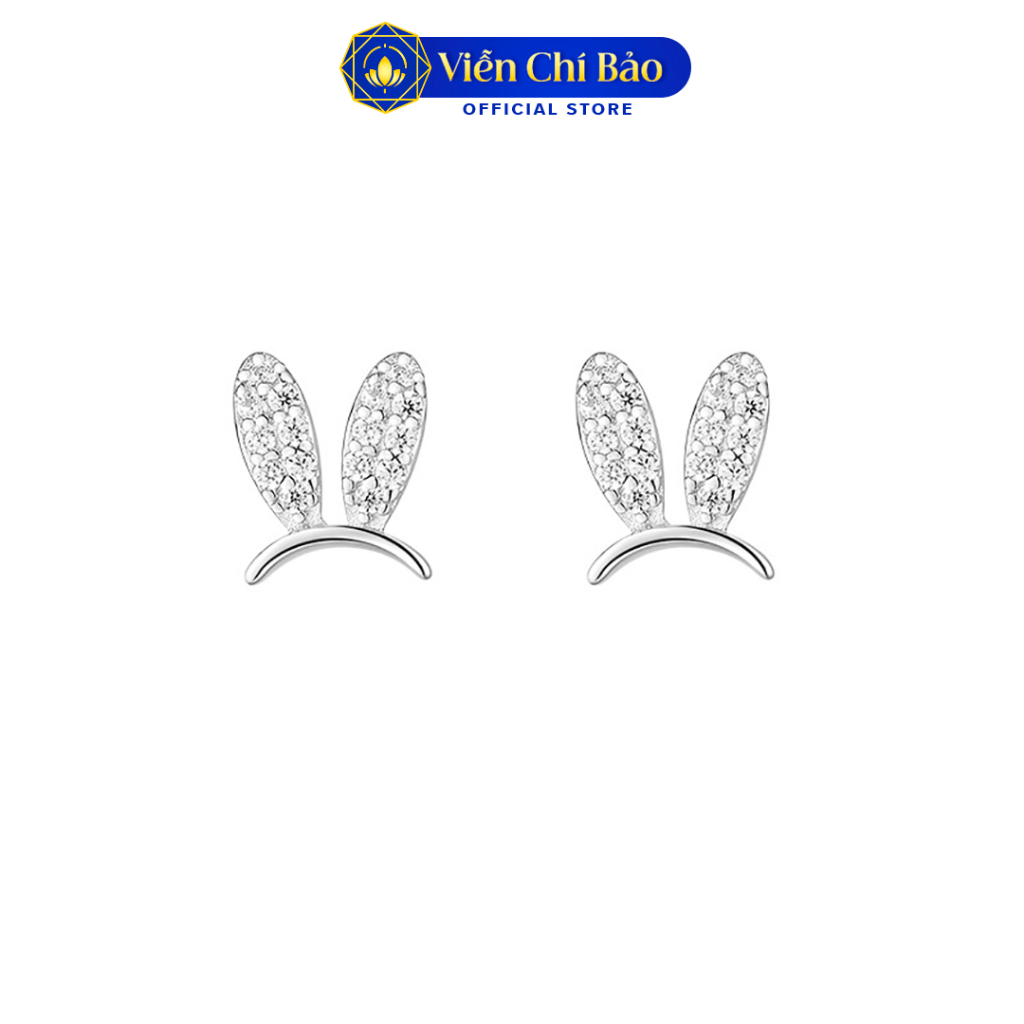 Bông tai bạc nữ đôi tai rabbit bạc 925 - Viễn Chí Bảo B400881