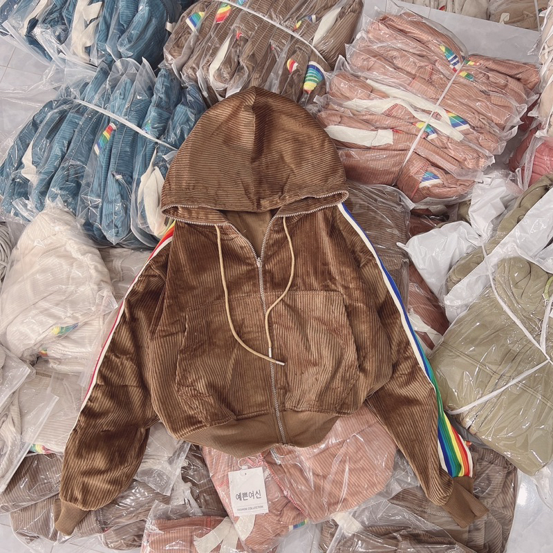 Áo Khoác Nhung Tay Sọc 7s freesize