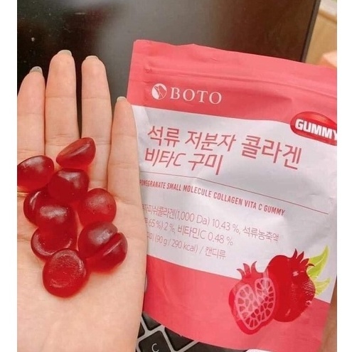 Kẹo Dẻo Collagen Vị Chanh sáng da , Glutathione Boto Beauty Secret Glutathione White Collagen C Gummy 30v