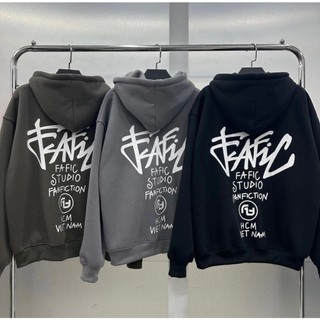 Hoodie zip - áo khoác nỉ khoá kéo in chữ fafic studio fanfiction chất nỉ bông form rộng nam nữ mặc được
