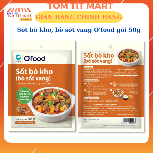 Sốt bò kho, bò sốt vang O'food gói 50g