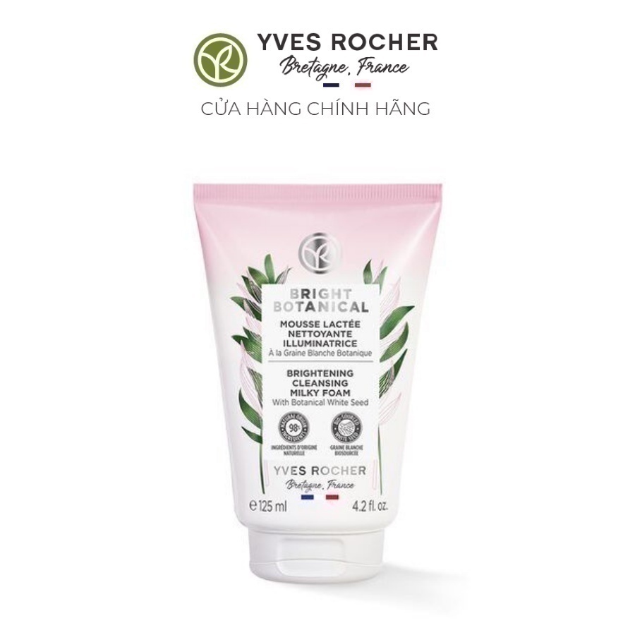 Sữa Rửa Mặt Làm Sáng Da Dạng Bọt Yves Rocher - Bright Botanical Brightening Cleansing Milky Foam Tube 125ml