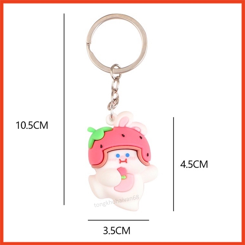 Móc Khoá Chú Thỏ Cosplay Hoa Quả Hình Chú Thỏ Béo thiết kế dễ thương tiện dụng