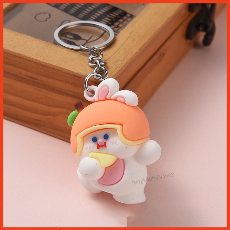 Móc Khoá Chú Thỏ Cosplay Hoa Quả Hình Chú Thỏ Béo thiết kế dễ thương tiện dụng