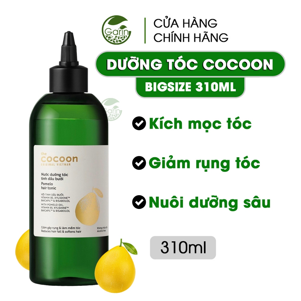 Nước dưỡng tóc tinh dầu bưởi kích mọc tóc Cocoon Garin bigsize 310ml ngăn rụng làm mềm tóc kích thích mọc tóc nhanh hơn