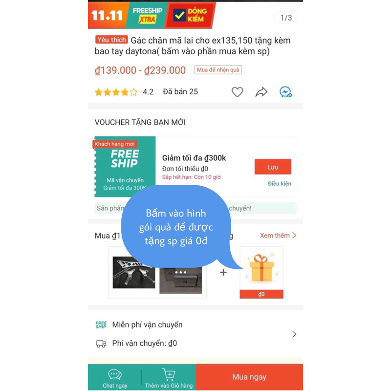 Gác chân mã lai cho ex135,150,155