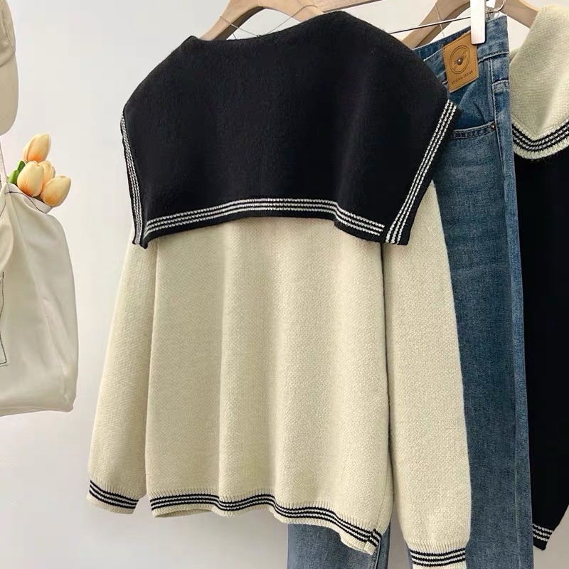 Áo Len Cardigan Cổ Bèo Tiểu Thư Chất Len Dệt Kim Dày Dặn - OSAA DAILY