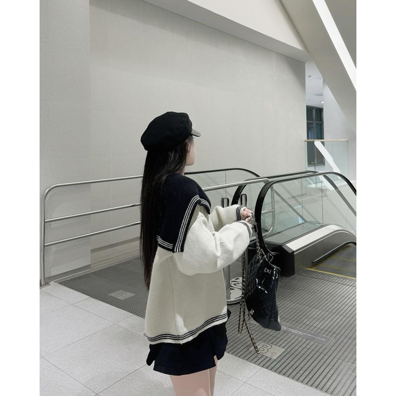 Áo Len Cardigan Cổ Bèo Tiểu Thư Chất Len Dệt Kim Dày Dặn - OSAA DAILY