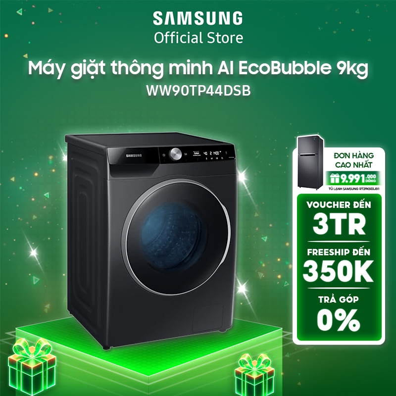 [Voucher ELSSDA15 giảm 15% Tối đa 3TR] Máy giặt thông minh Samsung AI EcoBubble 9kg WW90TP44DSB - Miễn phí công lắp đặt