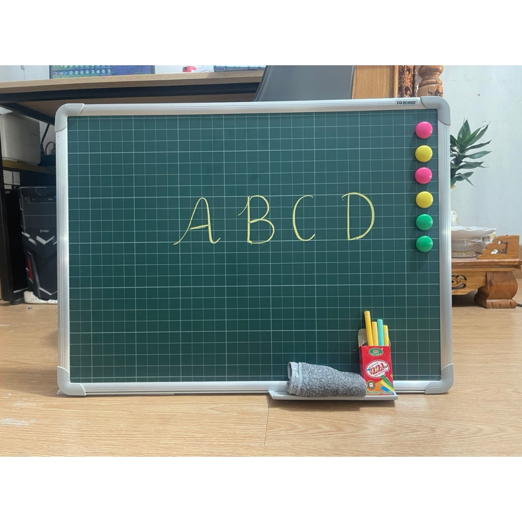 Bảng Từ Xanh Viết Phấn Kẻ Ô Ly Hàn Quốc Dùng Để Luyện Chữ