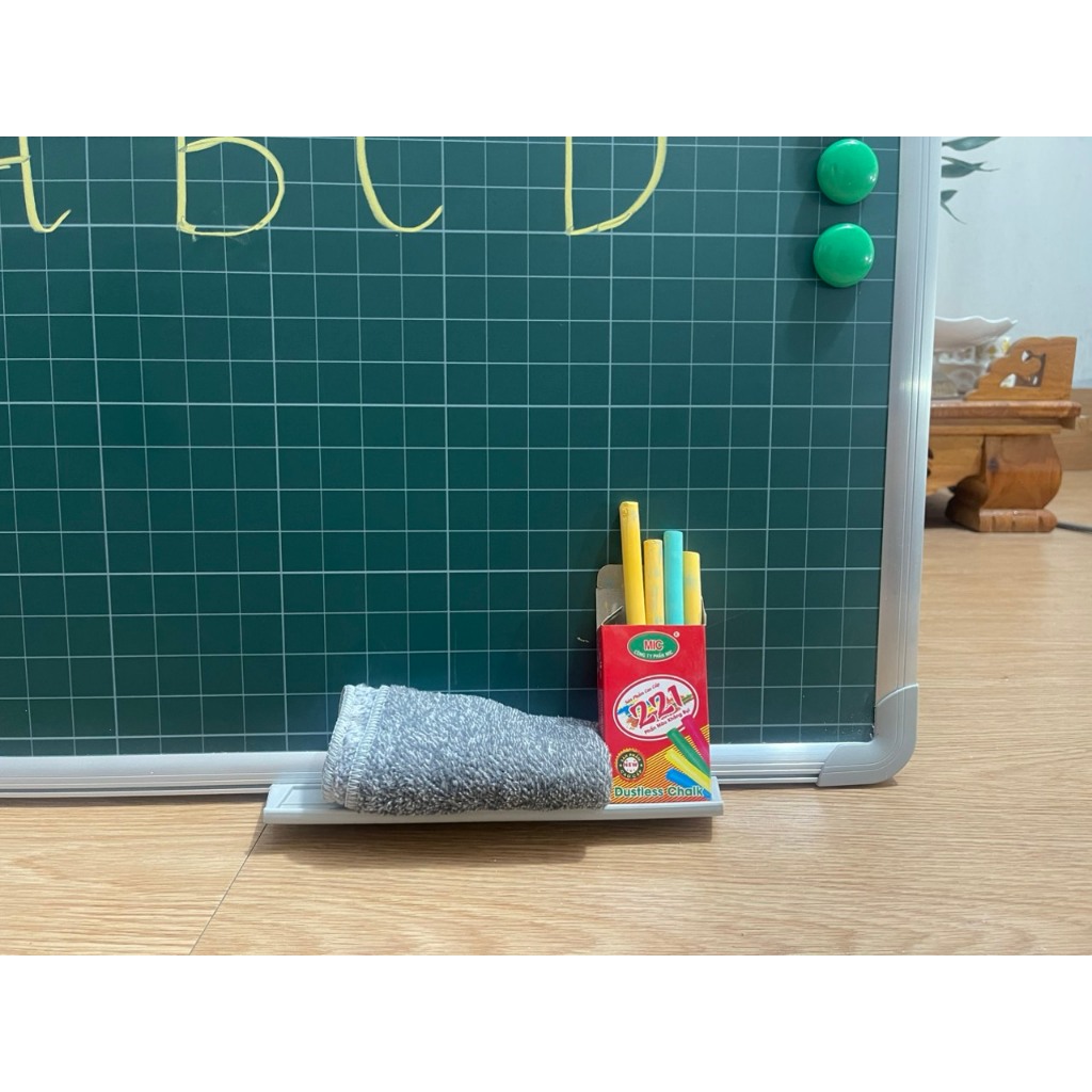 Bảng Từ Xanh Viết Phấn Kẻ Ô Ly Hàn Quốc Dùng Để Luyện Chữ