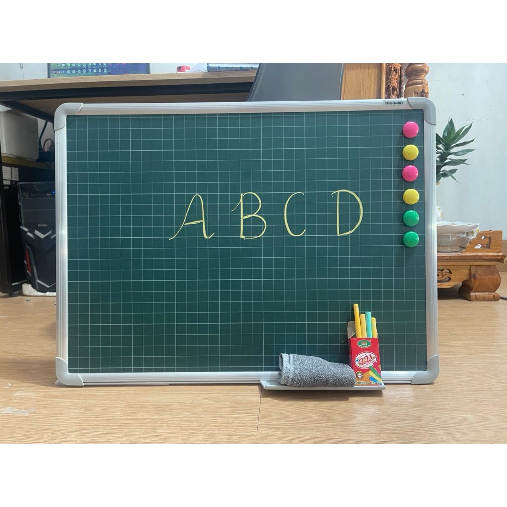 Bảng Từ Xanh Viết Phấn Kẻ Ô Ly Hàn Quốc Dùng Để Luyện Chữ