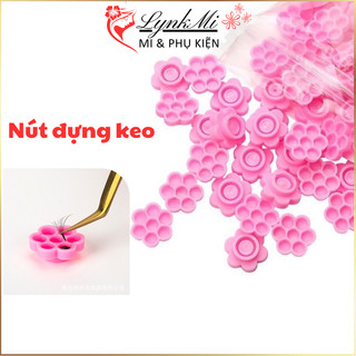 Nút đựng keo nối mi hoa mai 6 cánh bịch 50 100 nút tiện lợi - LynkMi