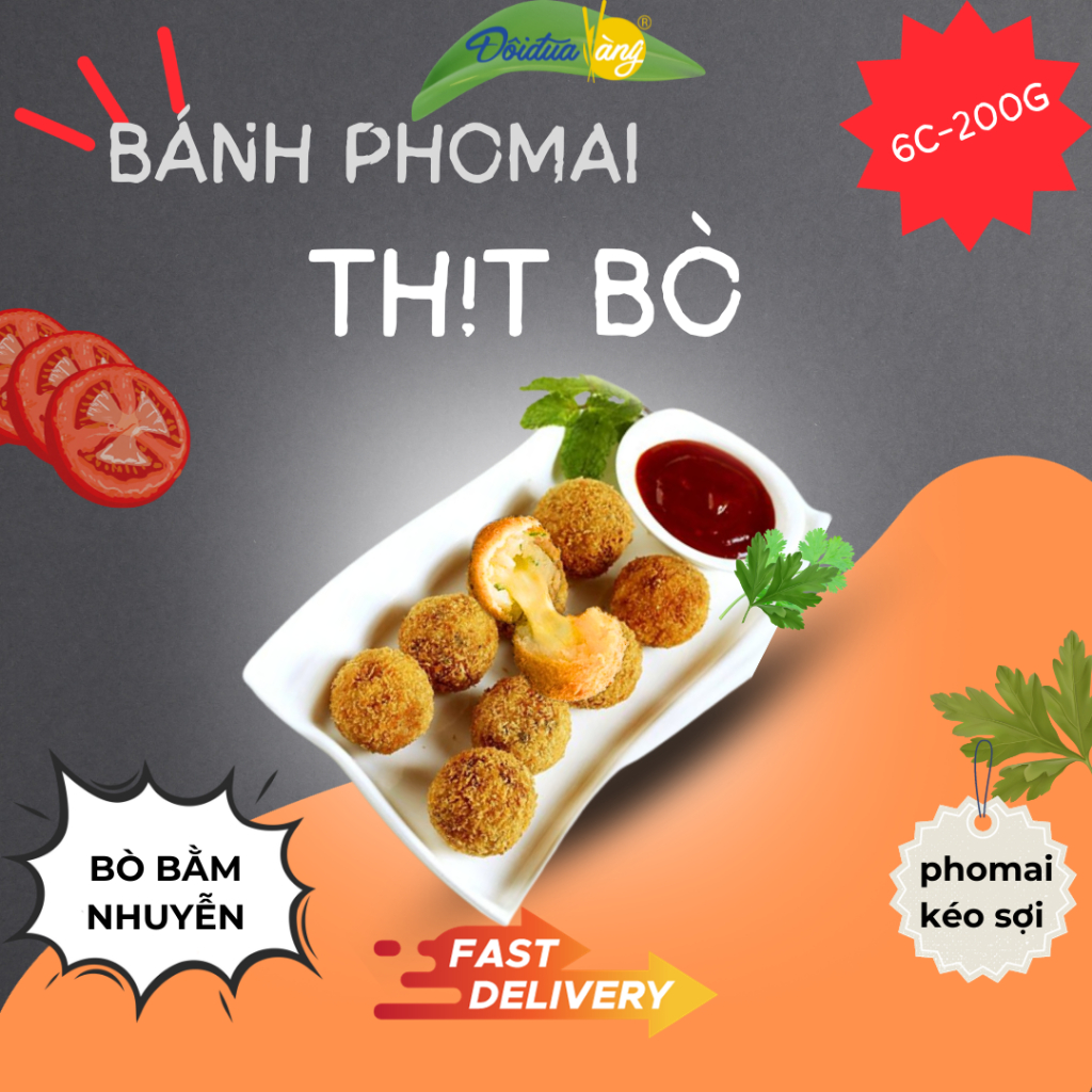 Bánh Phomai Thịt Bò Chế Biến Sẵn Thực Phẩm Đông Lạnh Đôi Đũa Vàng Đồ Ăn Vặt Nhân Thịt Dai Mềm Phomai Kéo Sợi