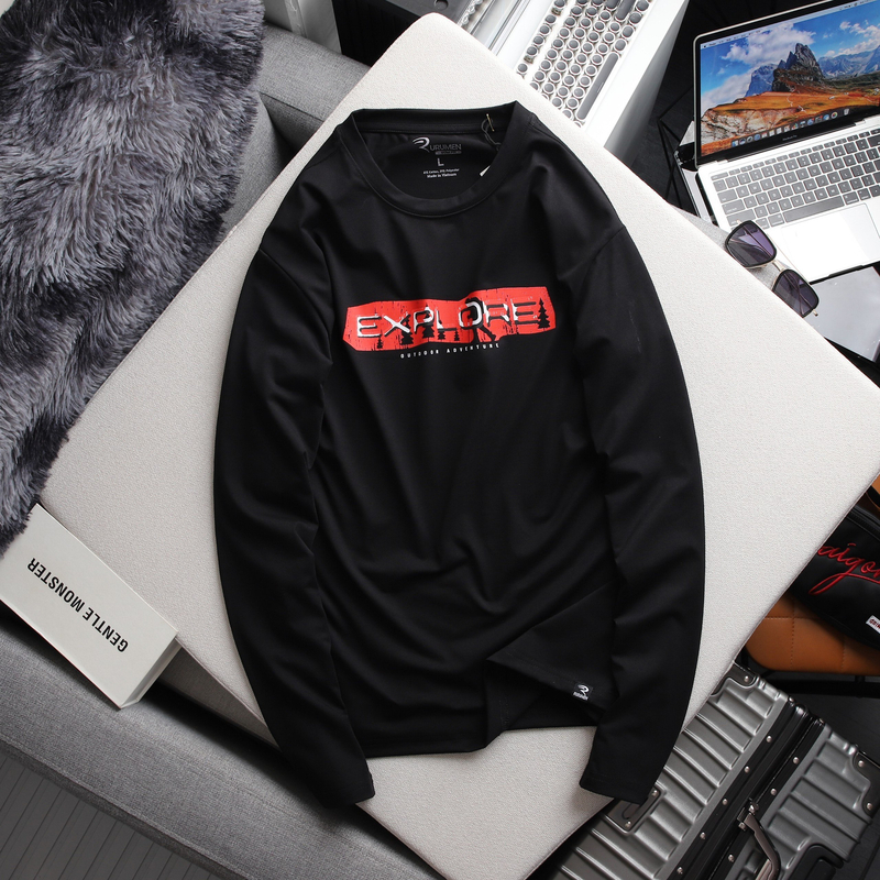 Áo Thun Nam Dài Tay Cổ Tròn Vải Cotton In Chữ Explore Đẹp, Có Big Size AO.136