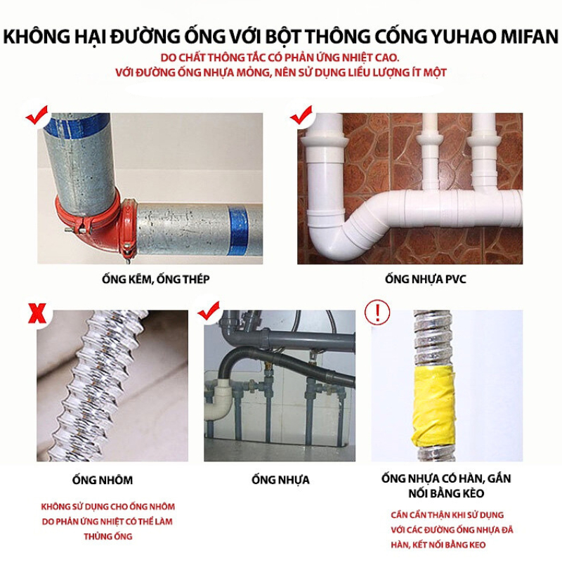 Bột Thông Tắc Cống Đường Ống Bồn Cầu Bồn Rửa Mặt Bồn Rửa Chén Án Toàn Cho Đường Ống Đướng Nhà Bạn Tiện Lợi RIN