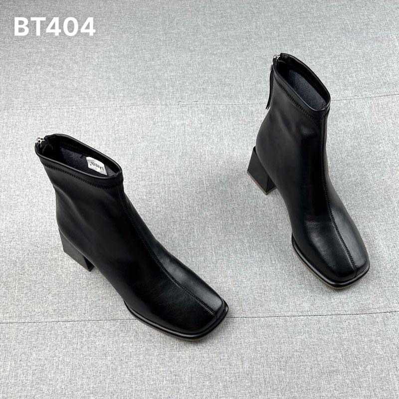 Bốt nữ da lì cao cấp gót 5cm - BT404