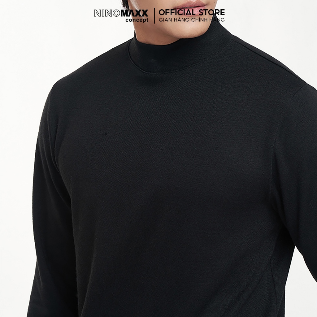 NINOMAXX Áo thun nam tay dài basic cổ cao 2304001