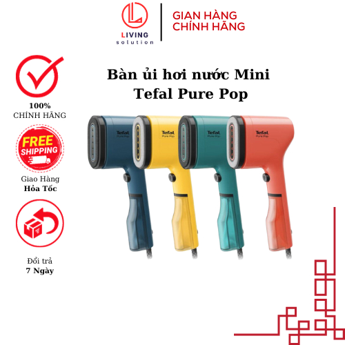 Bàn Là, Bàn ủi hơi nước Mini Du Lịch Tefal Pure POP Công Suất 1300W Là Phẳng Quần Áo, Hút Xơ Vải- Nhập Khẩu Đức