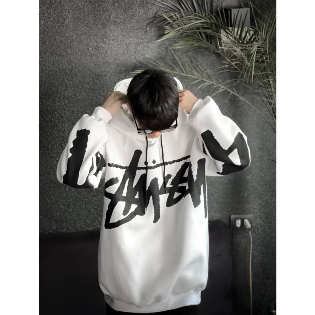 Áo hoodie stussy nam nữ unisex form rộng hàn quốc  chữ to full local brand cao cấp nỉ bông cotton L66 Nasa