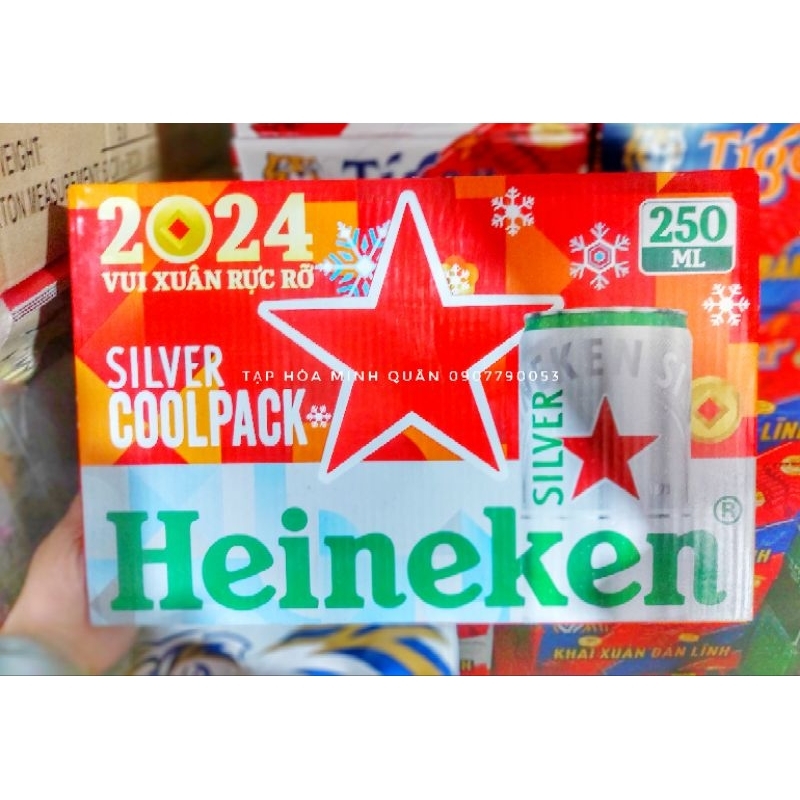 THÙNG BIA HENIKEN BẠC - 250ML X 24 LON