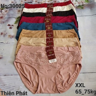 Quần lót thun lạnh phối ren cạp cao Thiên Phát bigsize 65_75kg