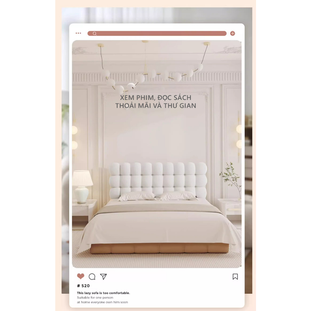 Đệm đầu giường tựa lưng vải lông cừu decor phòng ngủ hình đám mây CLOUDLY 1m6- GC39