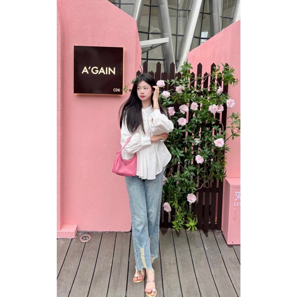 Áo Sơ Mi Oversize Nữ Babydoll Tay Bồng