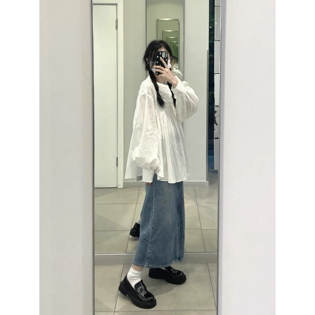 Áo Sơ Mi Oversize Nữ Babydoll Tay Bồng