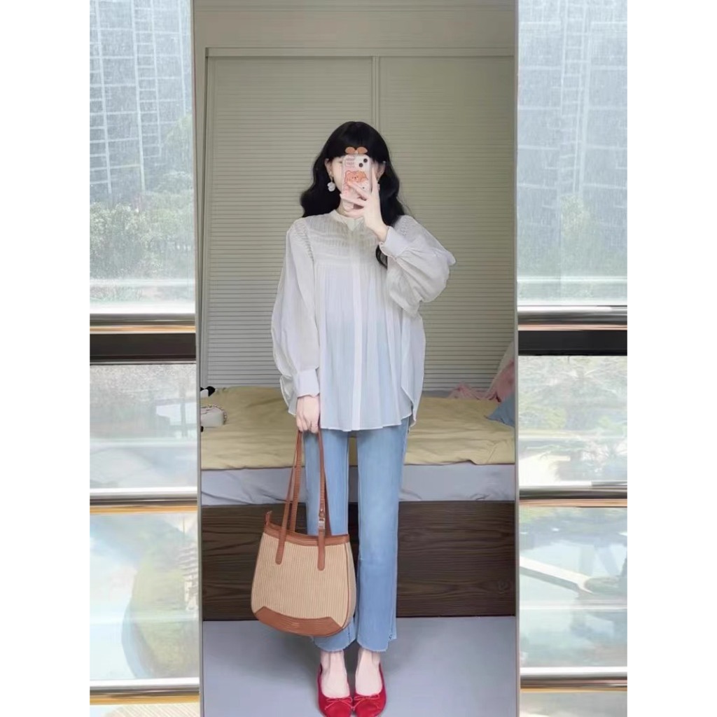 Áo Sơ Mi Oversize Nữ Babydoll Tay Bồng