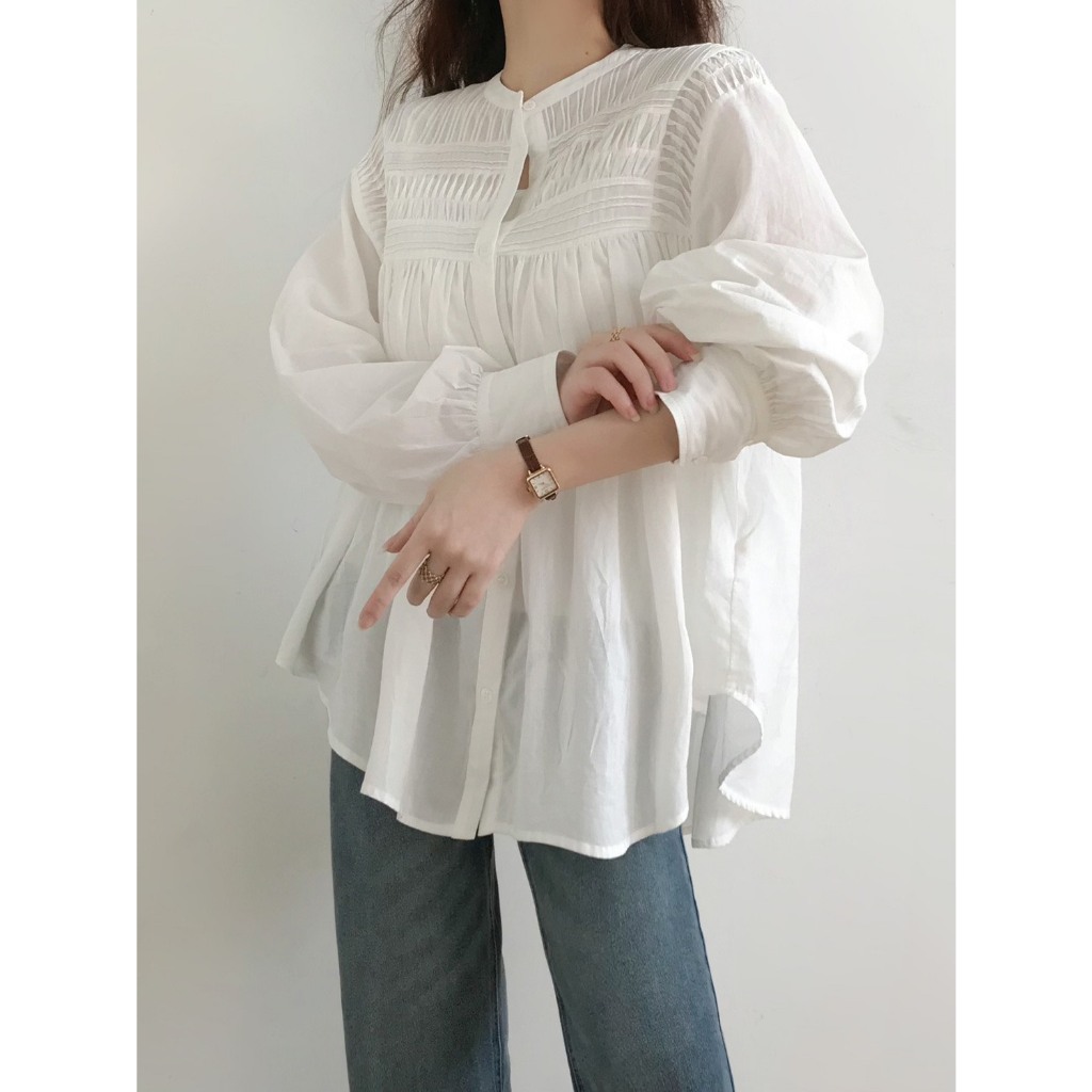 Áo Sơ Mi Oversize Nữ Babydoll Tay Bồng