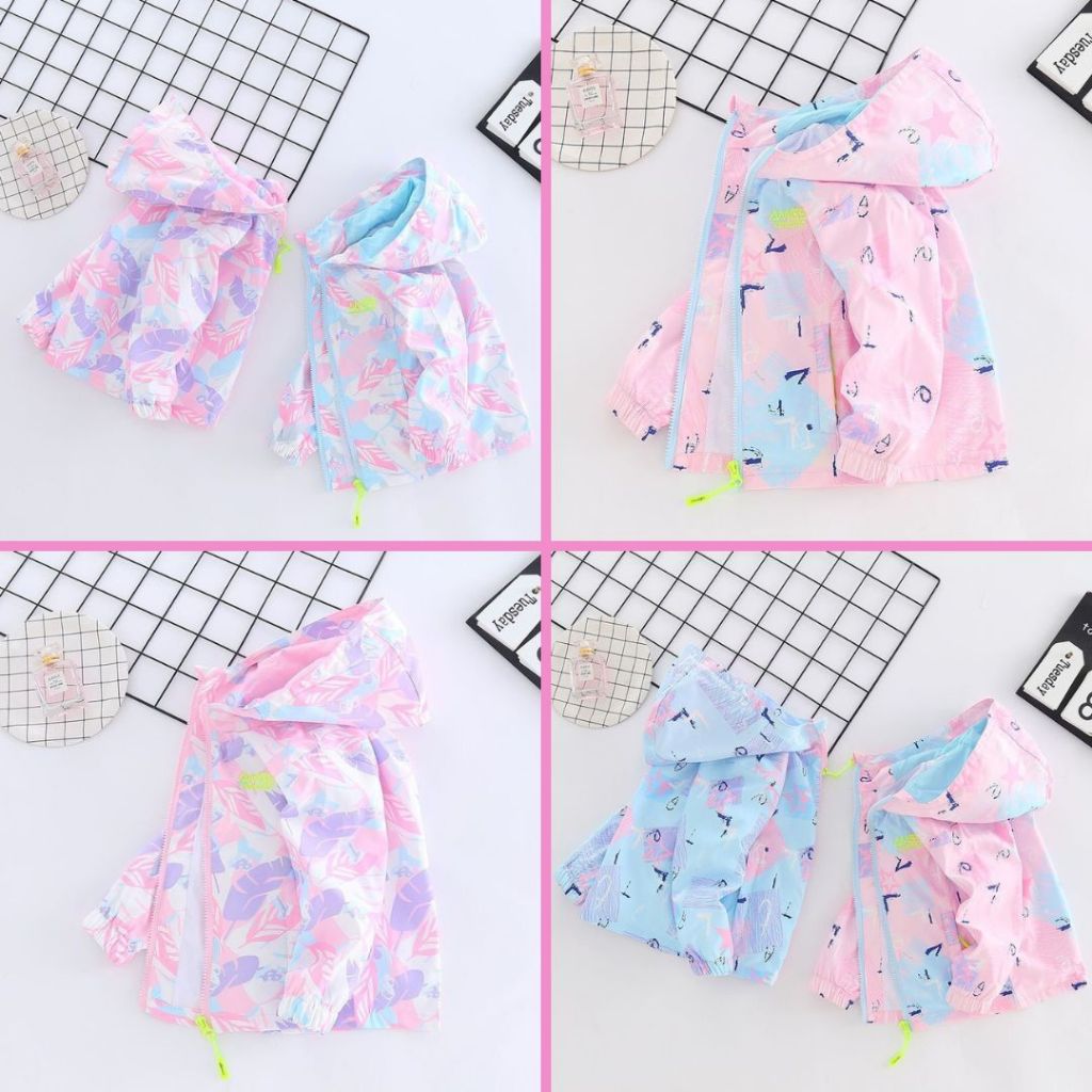Bst áo khoác gió hoạ tiết sắc màu cho bé gái 2-8 tuổi Mẫu mới 2024 - Little Maven Official Store
