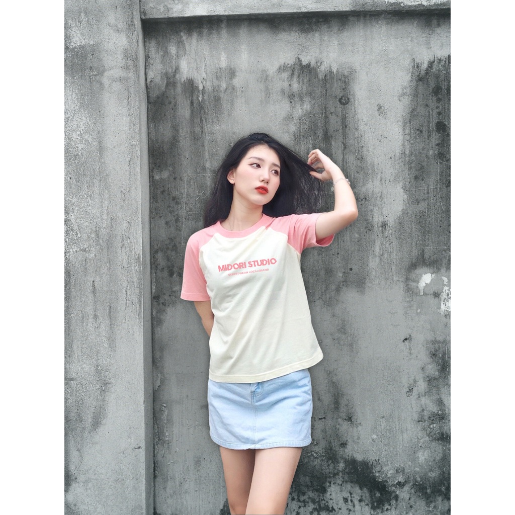 Áo thun Baby Tee Raglan form rộng tay lỡ Phông Nam Nữ BASIC | Local Brand Mi Midori