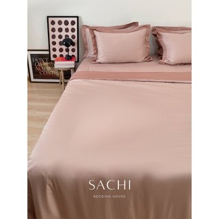 Bộ Chăn Ga Gối 5 món Cotton Satin Sachi Bedding House Cao Cấp trơn màu gồm 1 ga giường, 2 vỏ gối, 1 vỏ ôm, 1 chăn bông