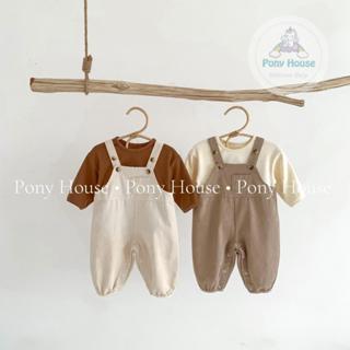 Bộ Quần Yếm Kèm Áo Dài Phong Cách Hàn Quốc Cho Bé Trai Bé Gái