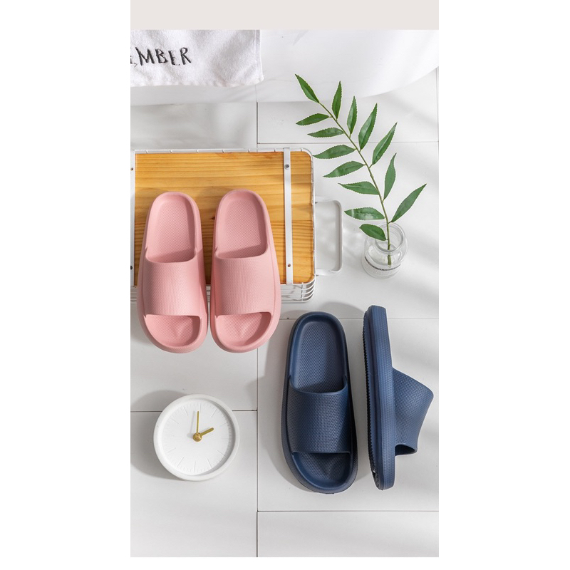 Dép quai ngang đế bánh mì, dép bánh mì siêu êm đi trong nhà, đi chơi nam nữ