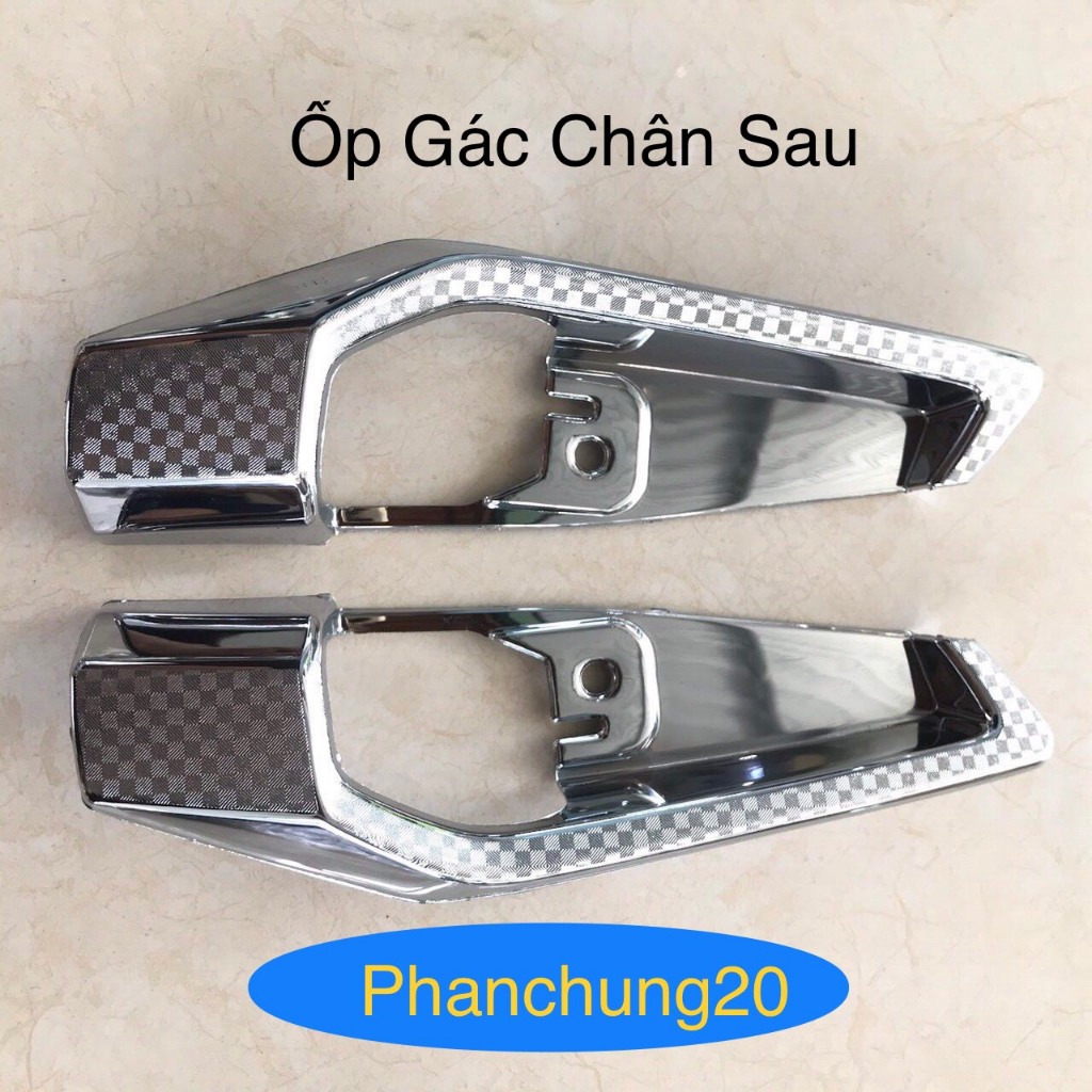 CẶP ỐP GÁC CHÂN SAU DÙNG CHO ĐỜI XE HONDA  LEAD 2022 2023 2024 CACBON / CROM