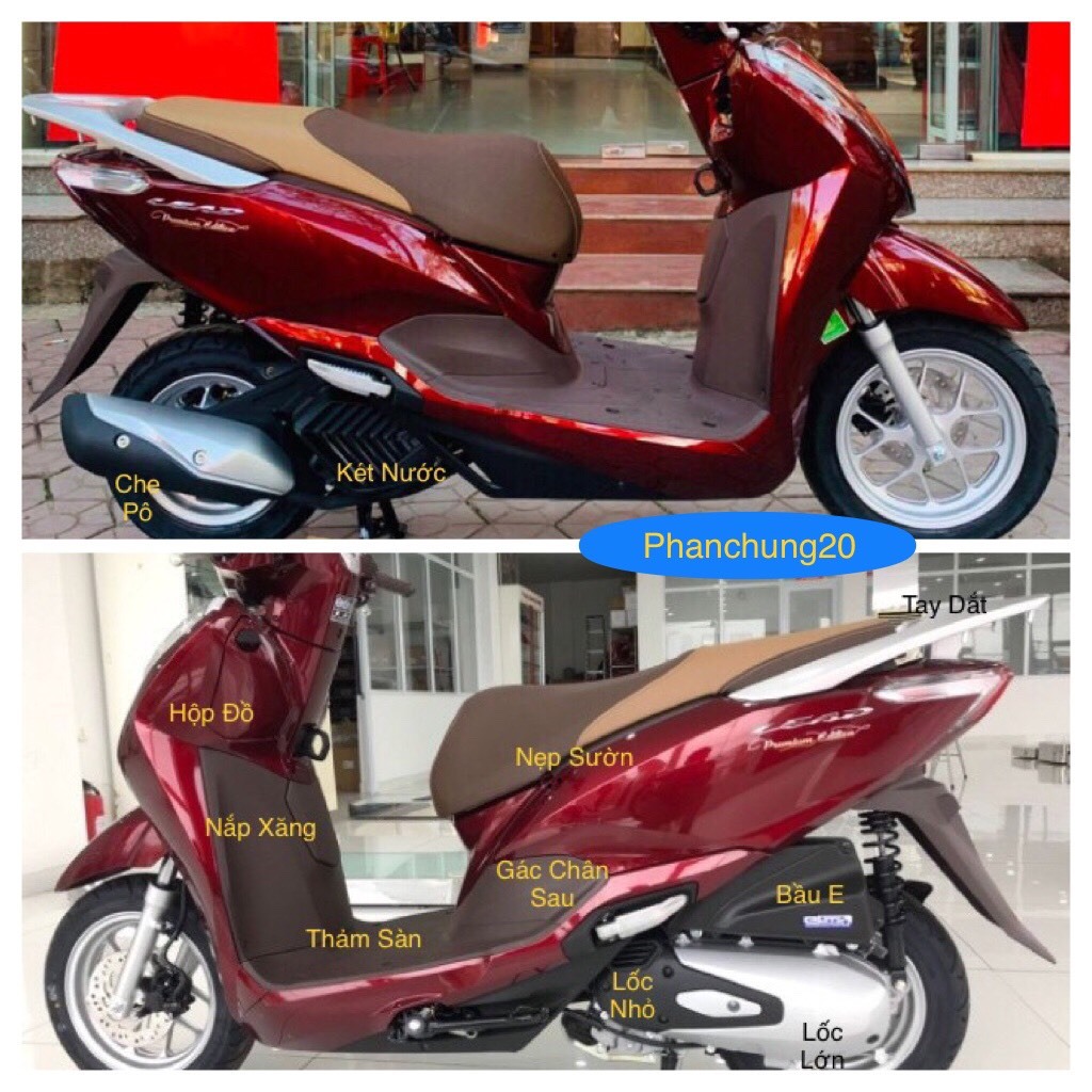 CẶP ỐP GÁC CHÂN SAU DÙNG CHO ĐỜI XE HONDA  LEAD 2022 2023 2024 CACBON / CROM