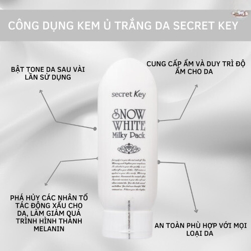 Kem Ủ Trắng Secret Key Snow White Milky Pack (200ml)