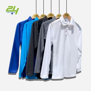 Áo Polo Tay Dài THOITRANG24H Nhiều Màu Chất Vải Cá Sấu Mè Mềm Nhẹ Mát Không Xù Lông Form Xuông