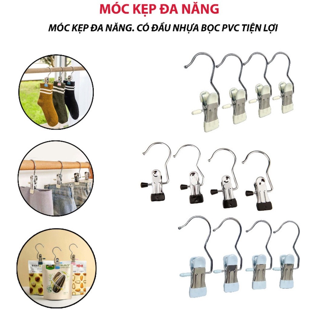 Móc kẹp quần áo G01 đa năng chất liệu thép không gỉ, móc treo đa năng chắc chắn tiện lợi cần thiết trong mọi gia đình