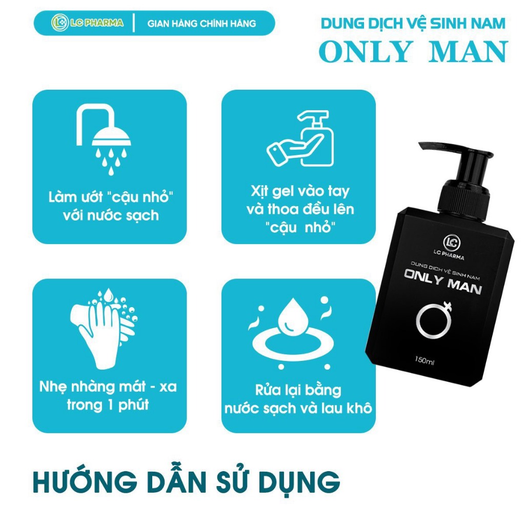 Dung dịch vệ sinh nam giới ONLY MAN Ngăn Vi Khuẩn và Khử Mùi 24H Hương Nước Hoa Thơm Quyến Rũ 150ml