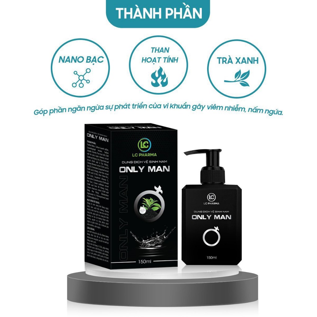 Dung dịch vệ sinh nam giới ONLY MAN Ngăn Vi Khuẩn và Khử Mùi 24H Hương Nước Hoa Thơm Quyến Rũ 150ml